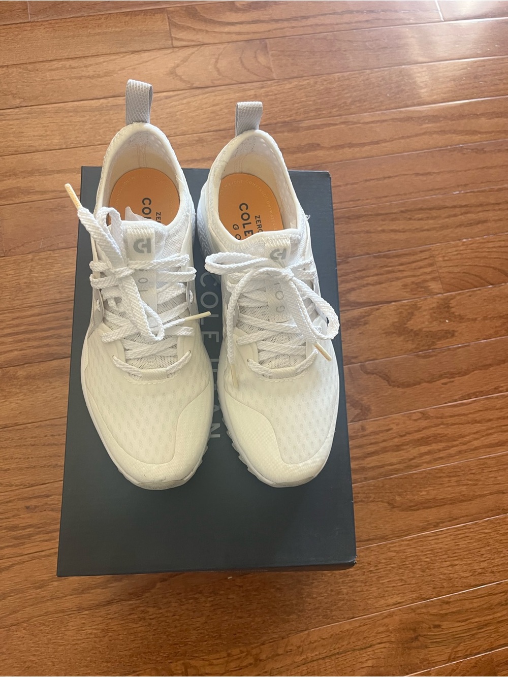 Cole Haan White Knit Lace-Up Sneakers